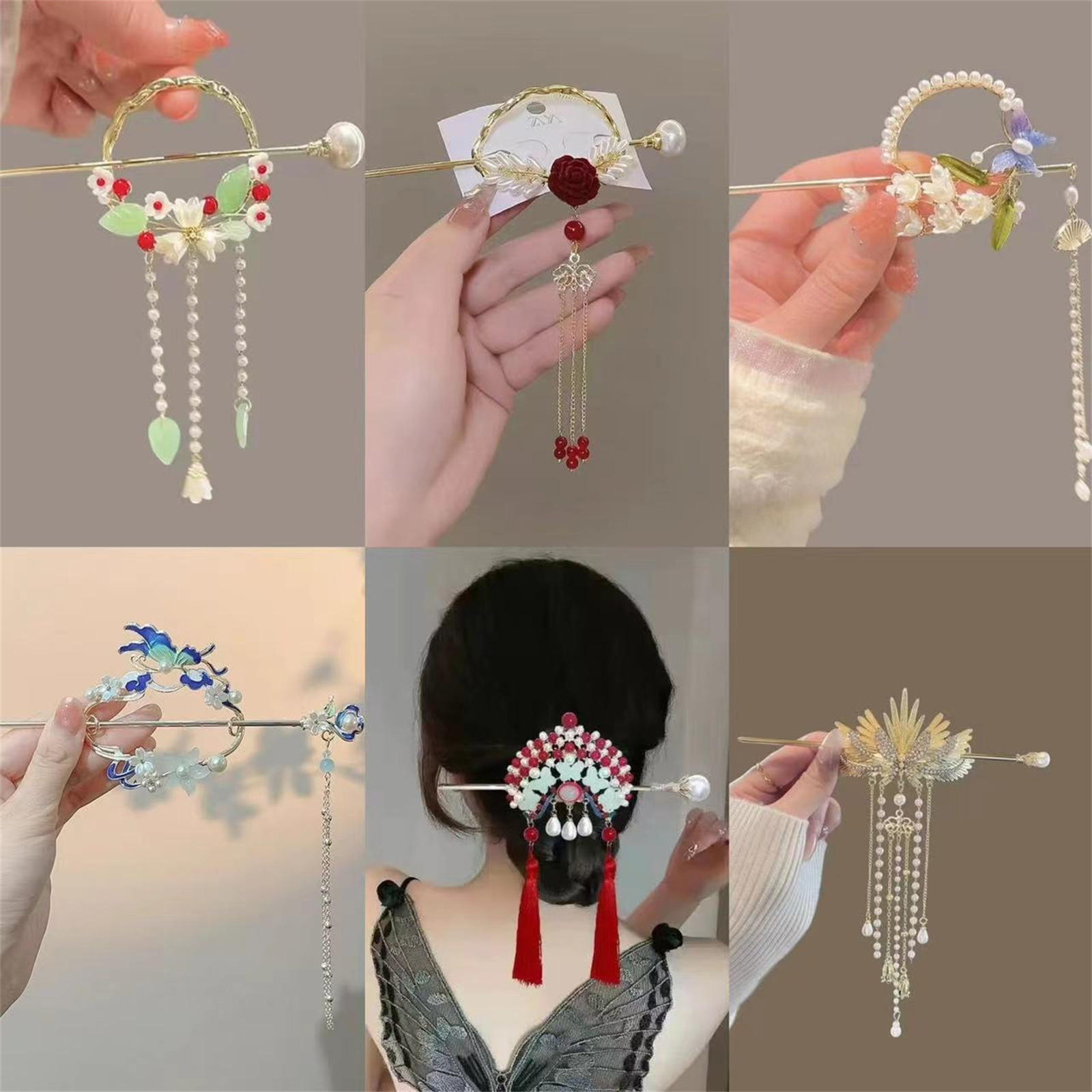 Ethnic Fashion Style - دبوس شعر بتصميم عرقي للنساء، دبوس