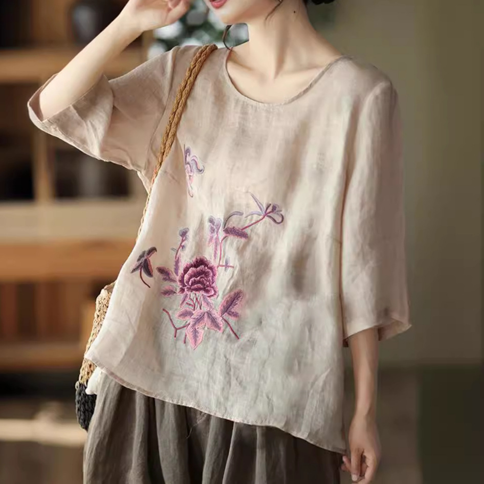New Ethnic Fashion - بلوزة صيفية نسائية بمقاسات كبيرة، تصميم