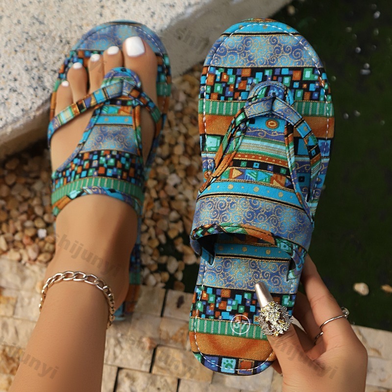 New Ethnic Fashion - Sandales نسائية كبيرة الحجم 2025 صيف