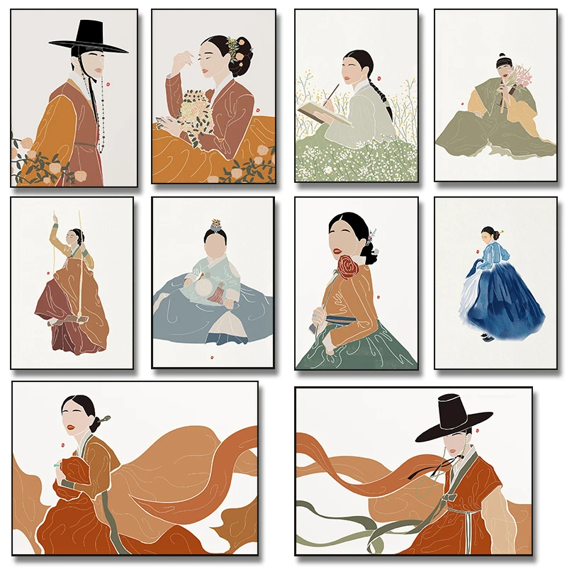 Hanbok Modern Set - الكورية الهانبوك بوهو الفن الملصقات والمطبوعات