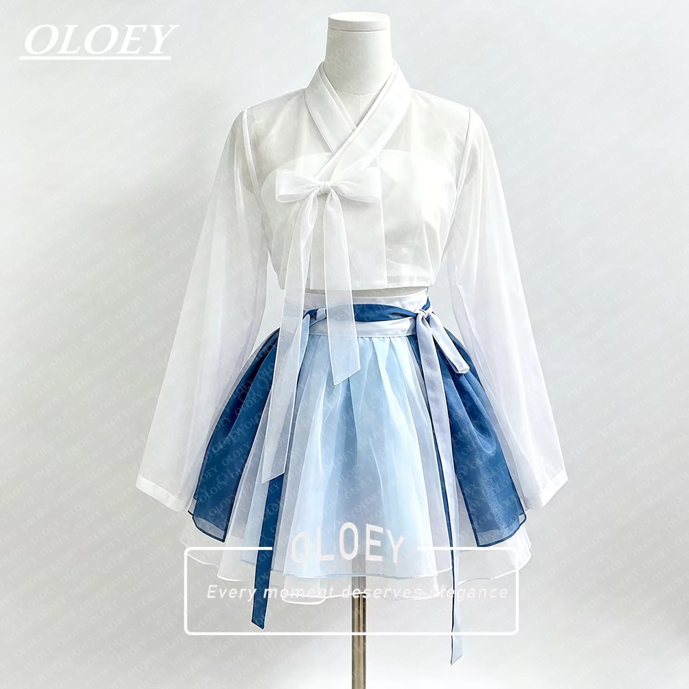 Hanbok Modern Set - OLOEY فستان هانبوك كوري عصري قصير