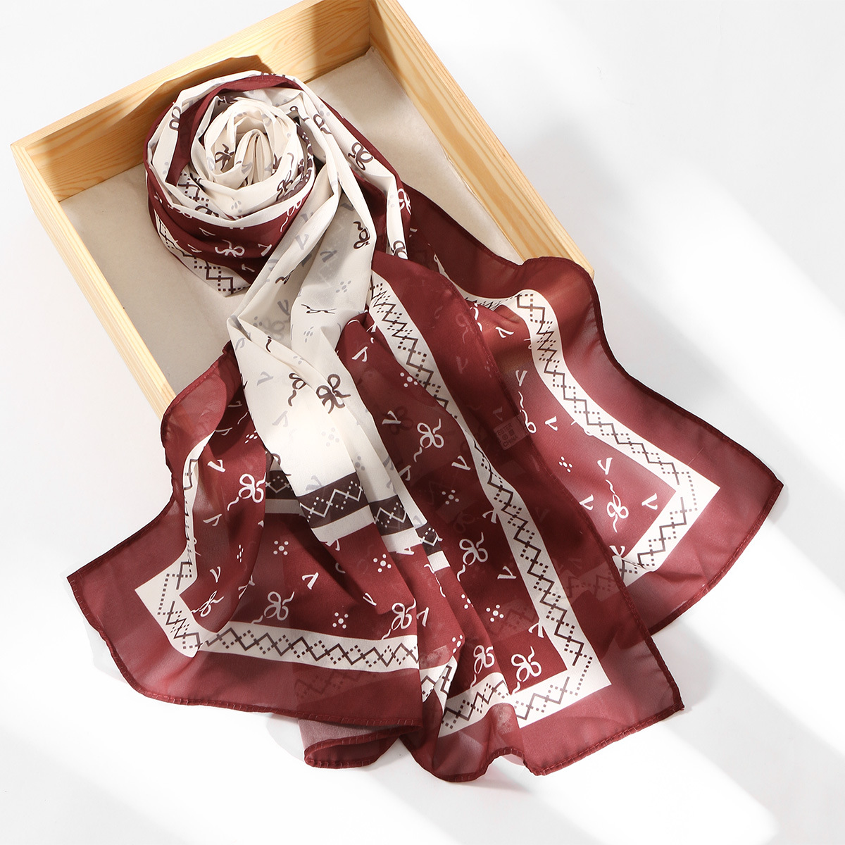 New Ethnic Fashion - وشاح شيفون طويل بطباعة رقمية جديد