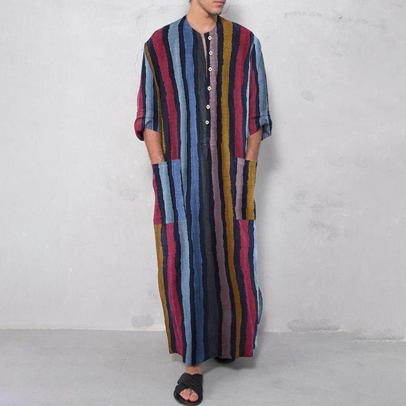 قميص رجالي طويل مخطط ومطبوع بت - مراجعة Ethnic Wear Fashion Designer وسعره