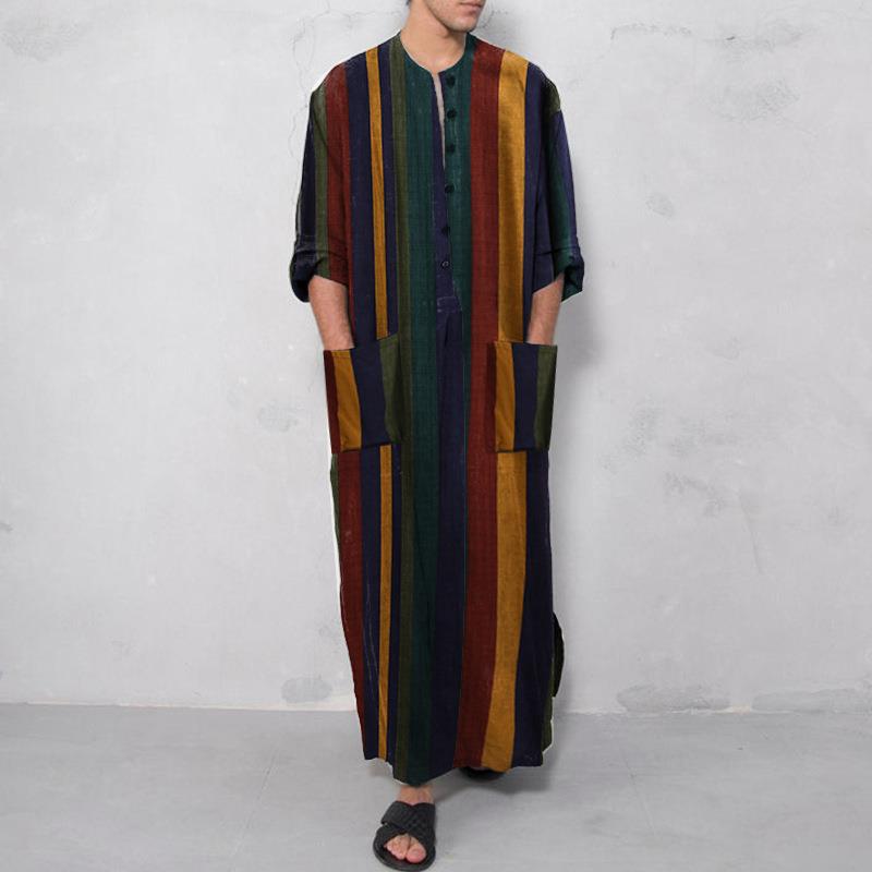 قميص رجالي طويل مخطط ومطبوع بت - مراجعة Ethnic Wear Fashion Designer وسعره