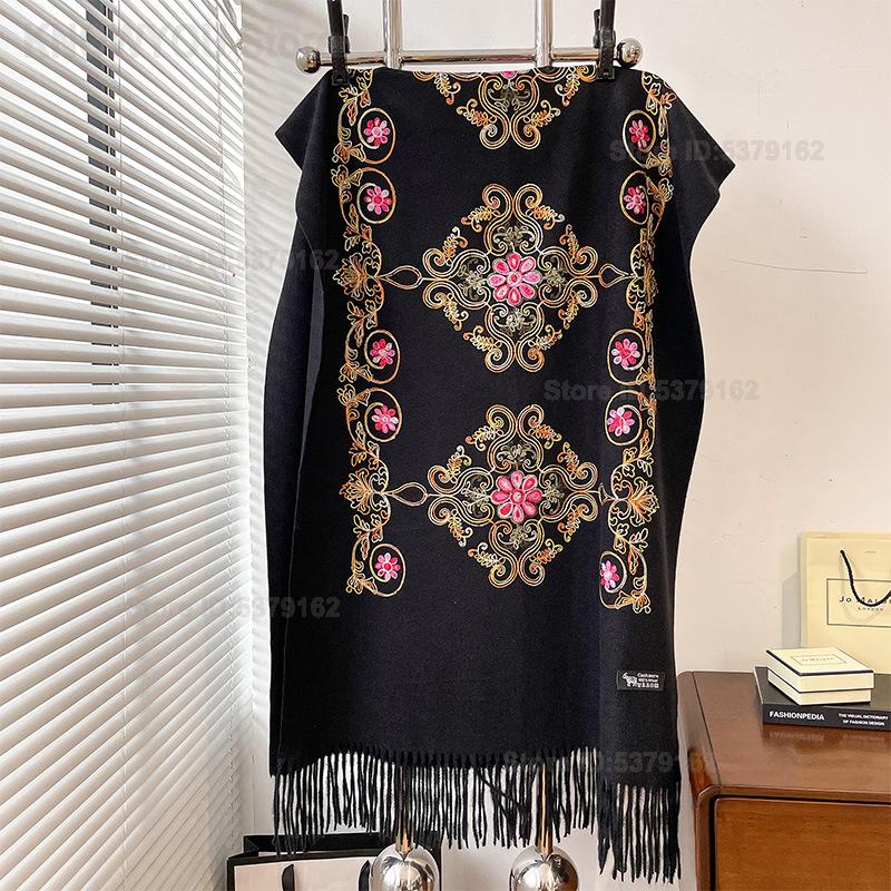 شال باشمينا نسائي بتطريز عرقي  - مراجعة Go Ethnic Fashion وسعره
